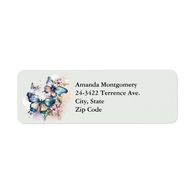 Beautiful Butterflies and Flowers Label (Front)
