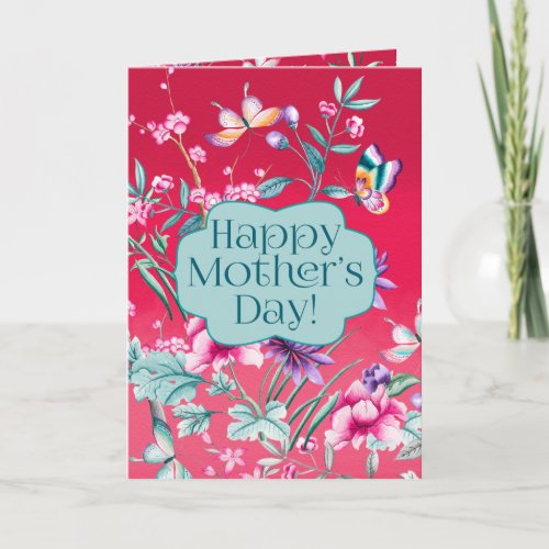 Beautiful Butterflies and Flowers  Mothers Day Card