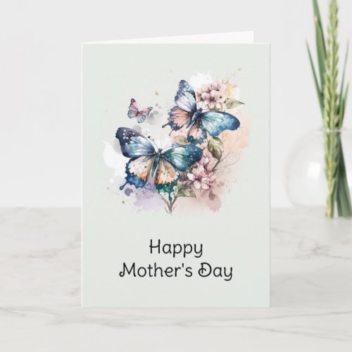 Beautiful Butterflies and Flowers Mothers Day Card