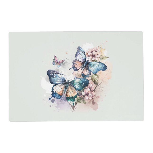 Beautiful Butterflies and Flowers Placemat (Front)