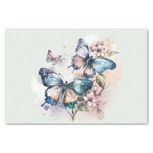 Beautiful Butterflies and Flowers Tissue Paper