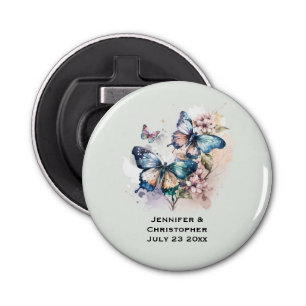 Beautiful Butterflies and Flowers Wedding Bottle Opener
