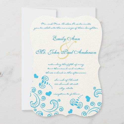 Beautiful Butterflies and Swirl Wedding Invitation