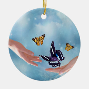 Beautiful Butterflies Ceramic Ornament