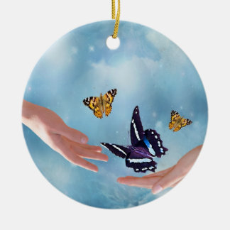 Beautiful Butterflies Ceramic Ornament