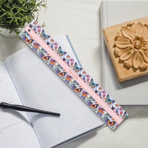 Beautiful Butterflies Colorful Girly for Students Ruler