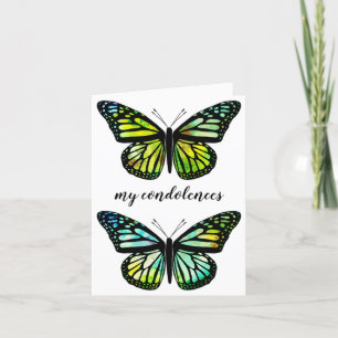 Beautiful Butterflies CUSTOM Condolences Sympathy Holiday Card