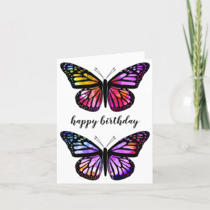 Beautiful Butterflies CUSTOM Happy Birthday Card