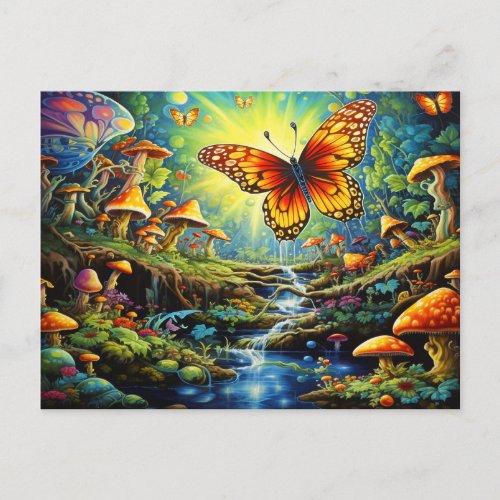 Beautiful Butterflies Fantasy  Postcard