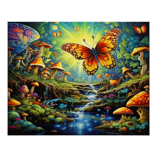 Beautiful Butterflies Fantasy  Poster