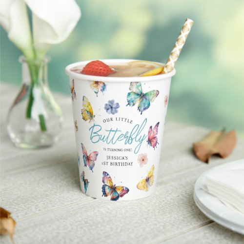 Beautiful Butterflies Girls Birthday Party Paper Cups
