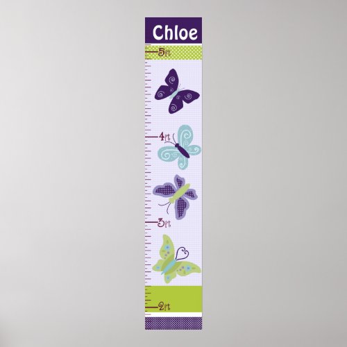 Beautiful Butterflies Growth Chart Keep at 8x44