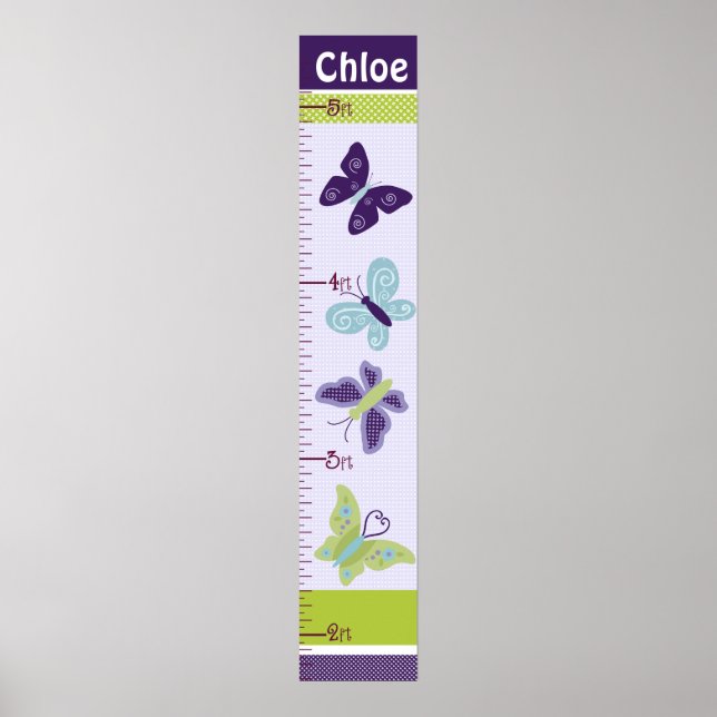 Beautiful Butterflies Growth Chart Keep at 8x44! (Front)