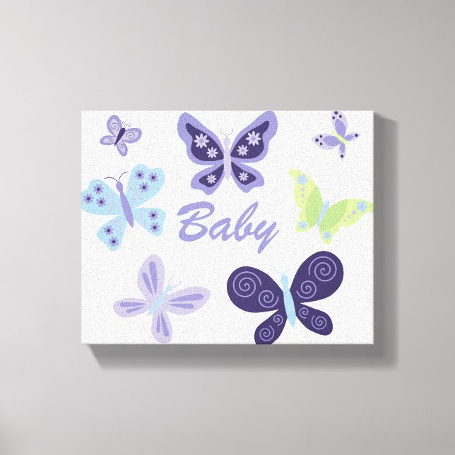 Beautiful Butterflies Nursery (10"x8") Canvas Print (Front)