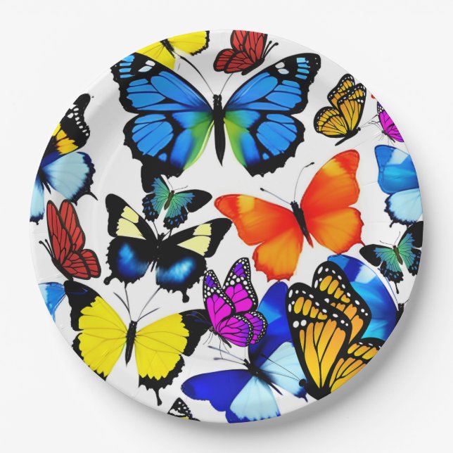 Beautiful Butterflies Paper Plates (Front)