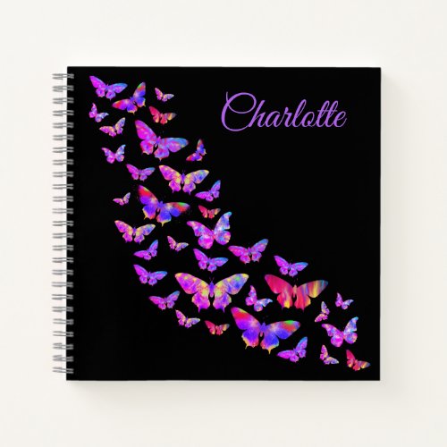 Beautiful butterflies pattern add your Name Notebook