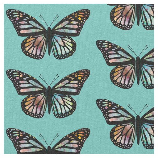 Beautiful Butterflies Pattern Monarch Watercolor Fabric