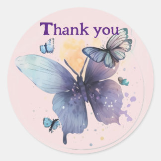 beautiful butterflies tha,k you stickers