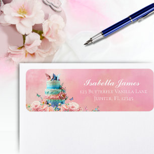 Beautiful Butterflies Twins Baby Address Label