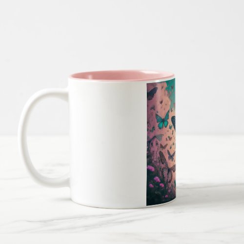 Beautiful butterflies  Two_Tone coffee mug