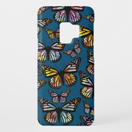 Beautiful Butterflies Watercolor  Pattern Blue Case_Mate Samsung Galaxy S9 Case