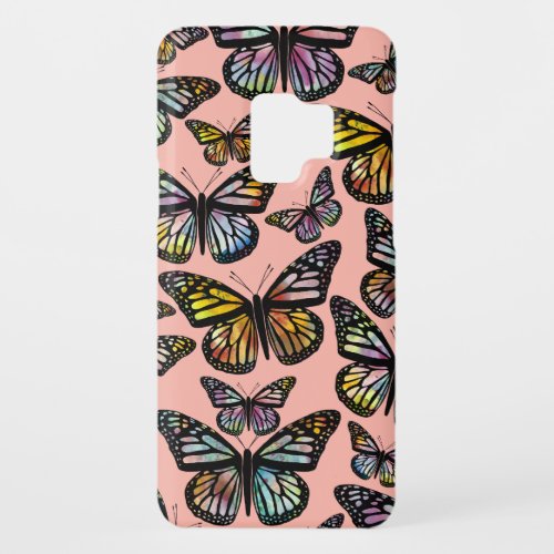 Beautiful Butterflies Watercolor  Pattern Pink Case_Mate Samsung Galaxy S9 Case