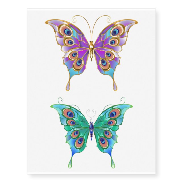 Beautiful Butterflies  with eyes temporary tattoo  (Front)