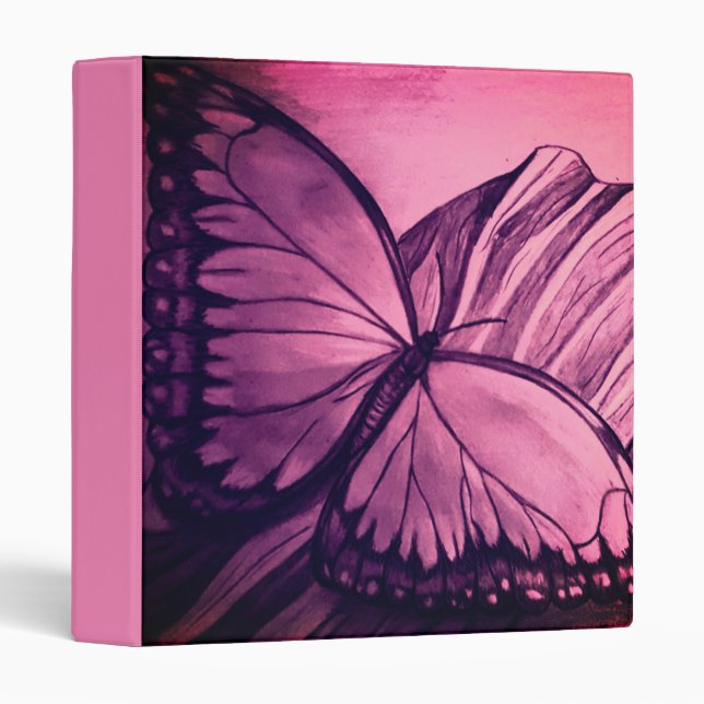 Beautiful Butterfly 3 Ring Binder (Front/Spine)