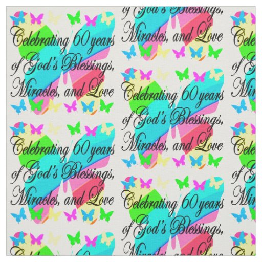 BEAUTIFUL BUTTERFLY 60TH BIRTHDAY FABRIC