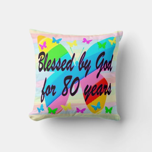 BEAUTIFUL BUTTERFLY 80TH BIRTHDAY BLESSINGS PILLOW