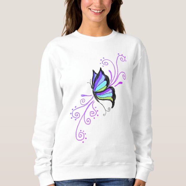 Beautiful Butterfly Abstract Art to Wear Sweatshirt (Front)