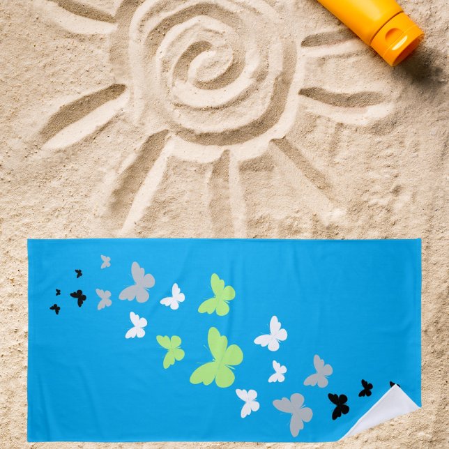 Beautiful Butterfly Agender Pride  Beach Towel (Creator Uploaded)