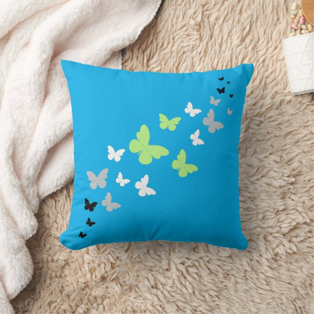 Beautiful Butterfly Agender Pride  Throw Pillow (Blanket)