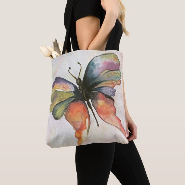 Beautiful Butterfly All-Over-Print Shoulder Tote Bag (Close Up)