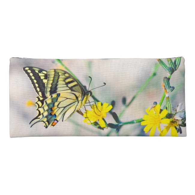 Beautiful Butterfly and Small Yellow Flowers