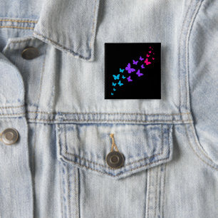 Beautiful Butterfly Androgynous Pride Design Button