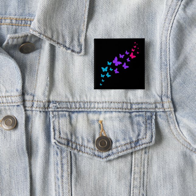 Beautiful Butterfly Androgynous Pride Design Button (In Situ)