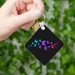 Beautiful Butterfly Androgynous Pride Design Keychain