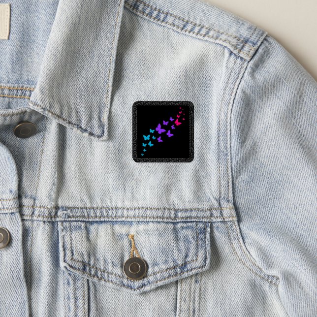 Beautiful Butterfly Androgynous Pride Design Patch (On Jacket)