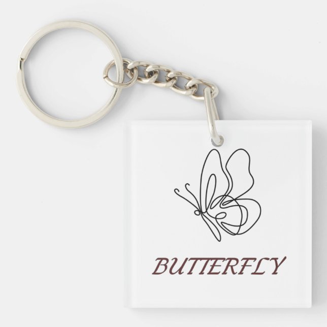 Beautiful Butterfly Art Keychain (Front)