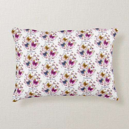 Beautiful Butterfly Art Pattern Accent Pillow