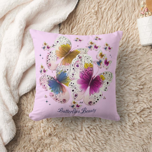 Beautiful Butterfly Art Throw Pillow (Blanket)