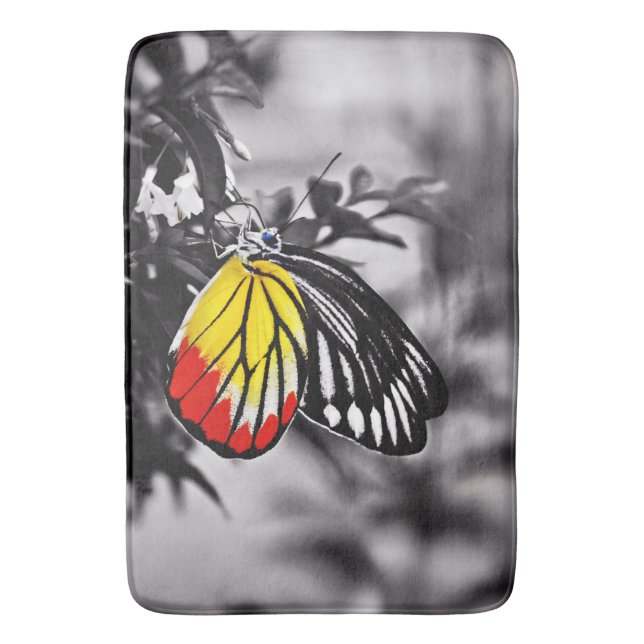 Beautiful Butterfly Bathroom Mat (Front Vertical)