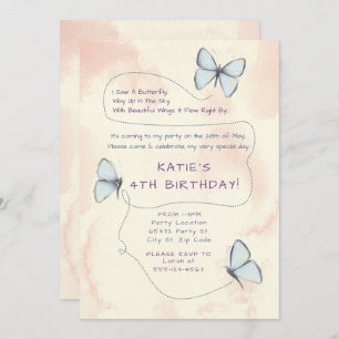 Beautiful, Butterfly Birthday Party Invitations