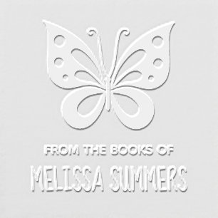Beautiful Butterfly Bookplate Embosser