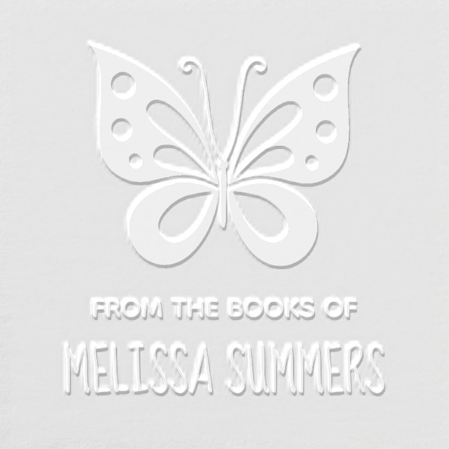 Beautiful Butterfly Bookplate Embosser (Design)