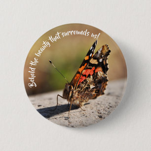 Beautiful Butterfly Button