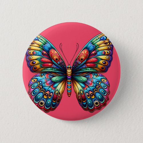 Beautiful Butterfly Button
