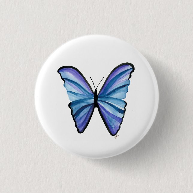 Beautiful butterfly button, pin (Front)