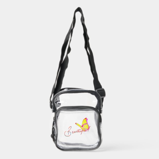 Beautiful Butterfly  Clear Crossbody Bag (Front)